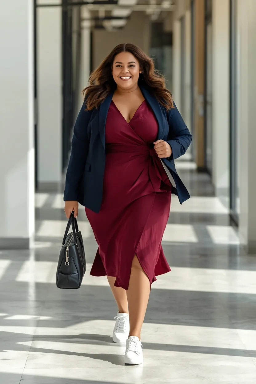 Burgundy Wrap Midi Dress