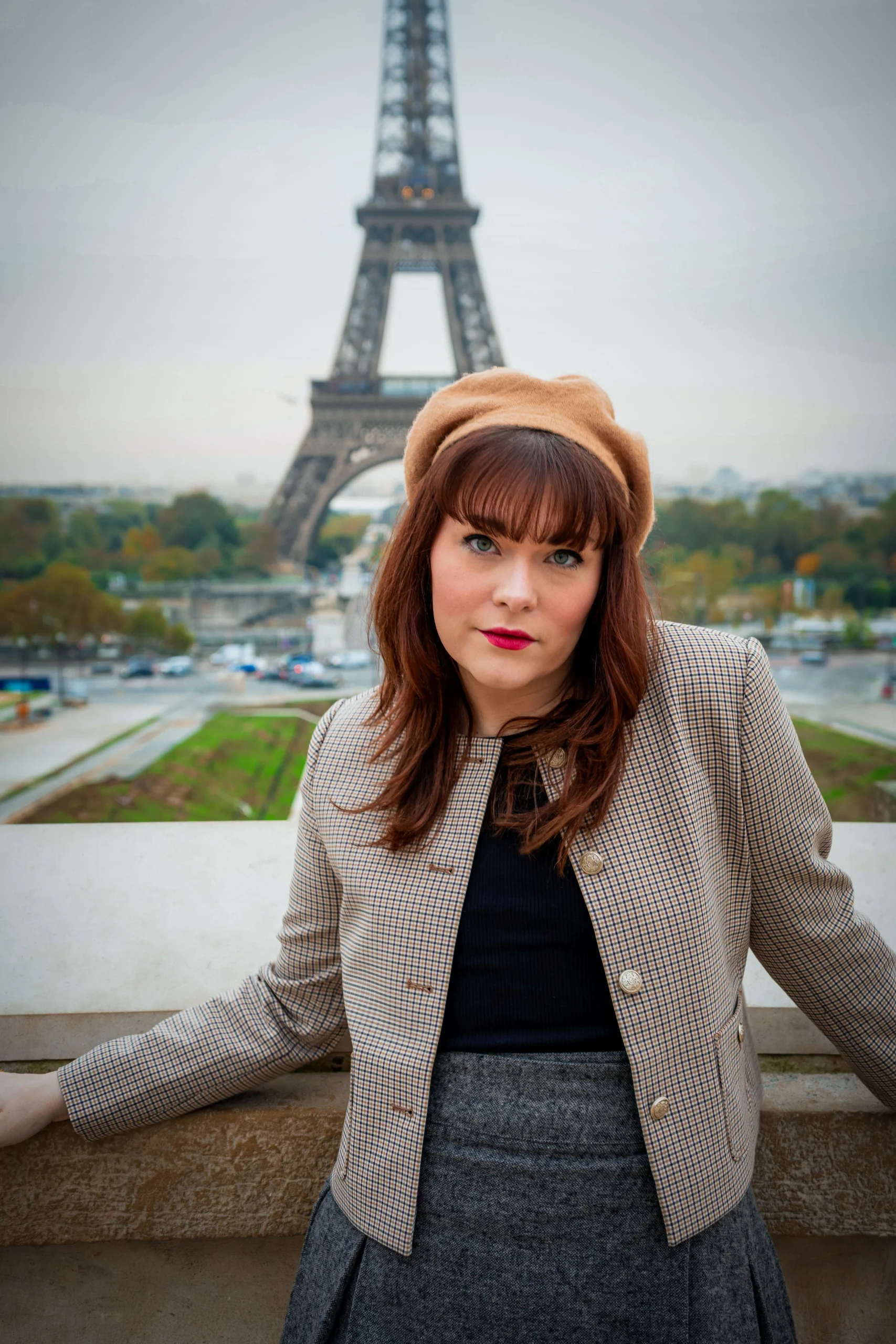Cropped Houndstooth Jacket