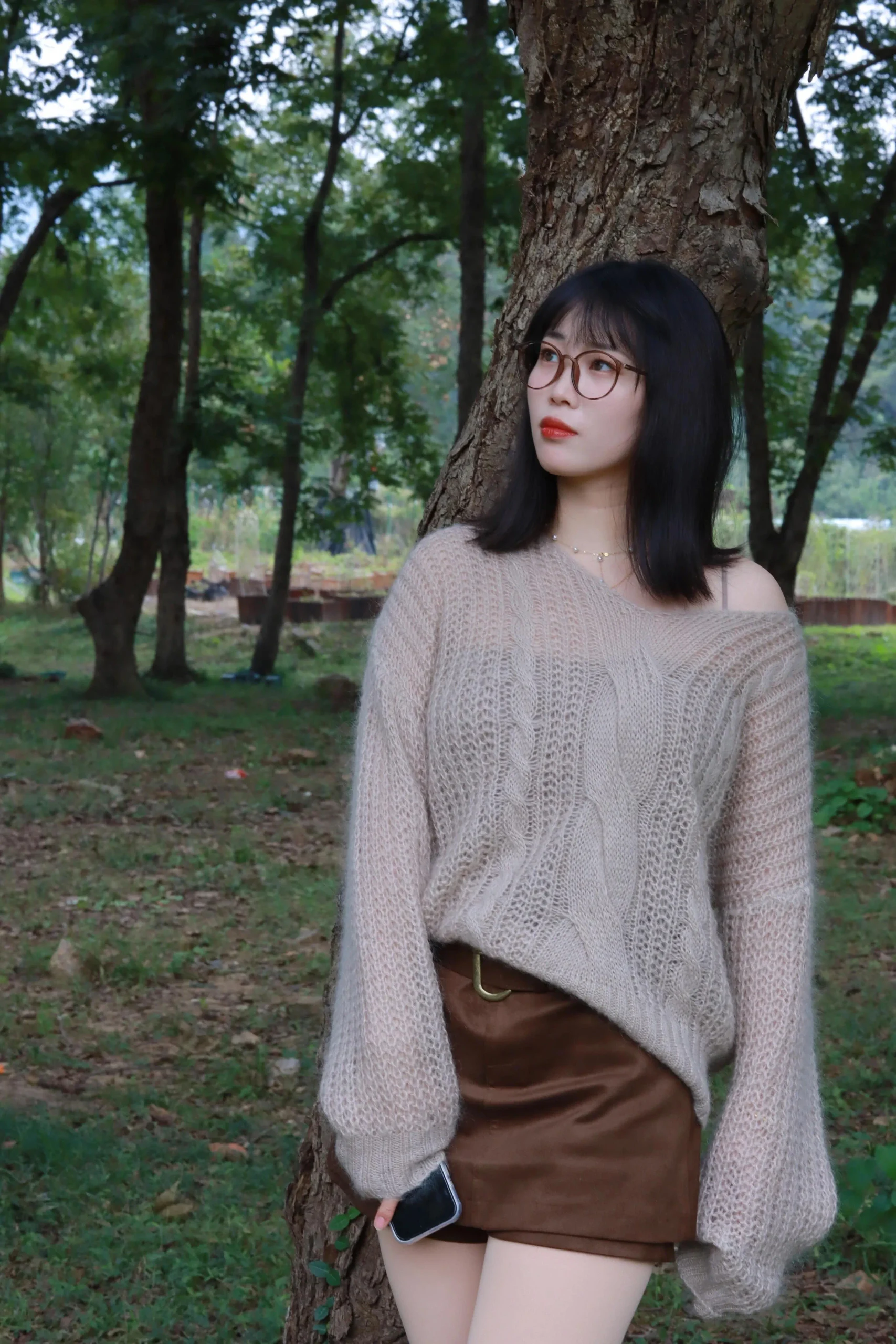 Slouchy Cable-Knit Sweater