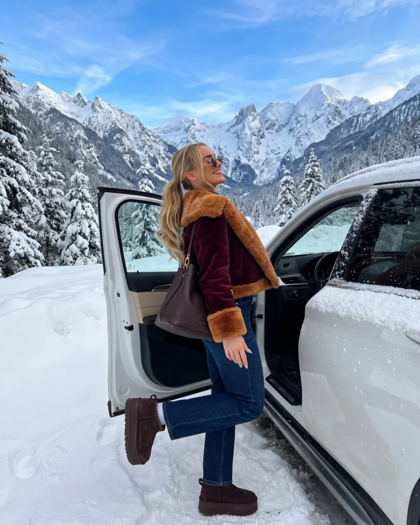 Shearling Jacket with Easy Denim