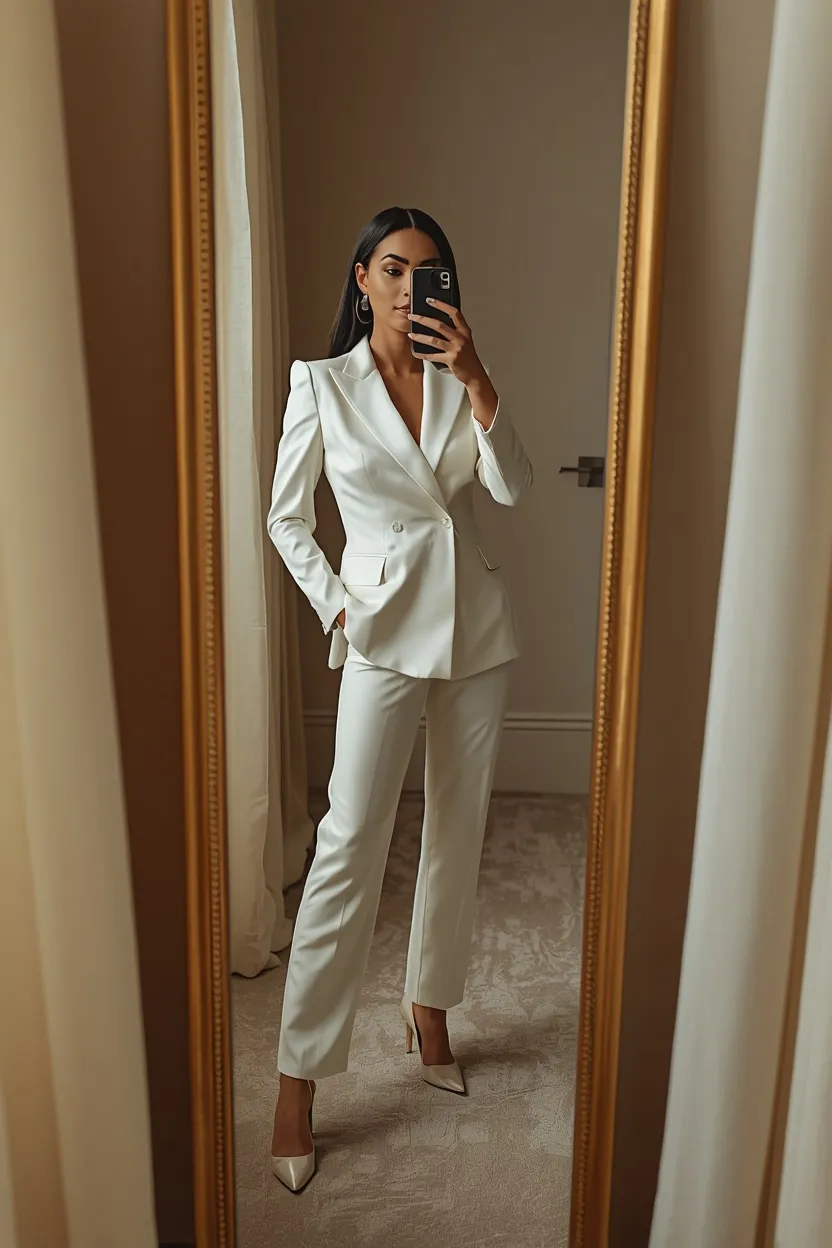 Ivory Tuxedo Suit