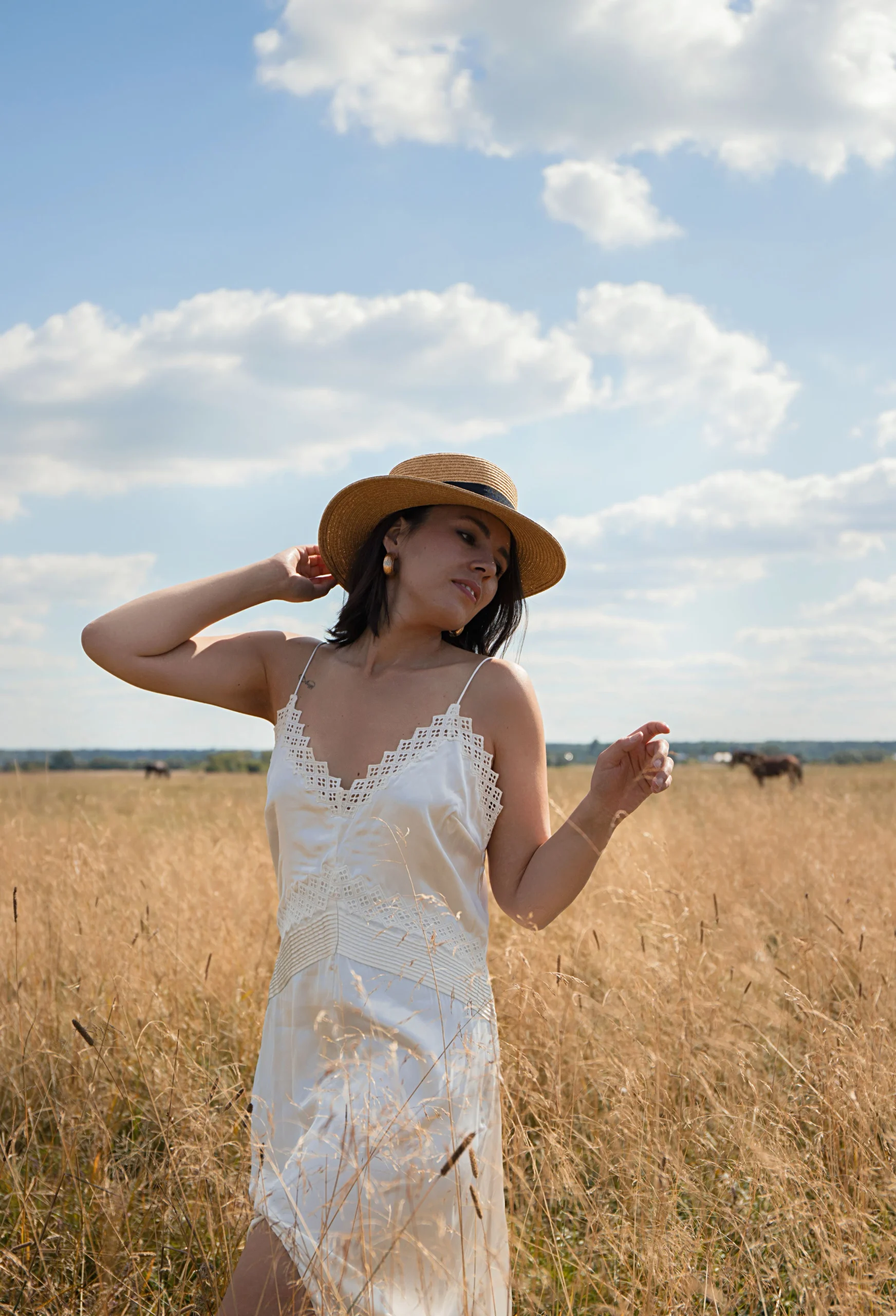 Lace-Trimmed Satin Slip Dress