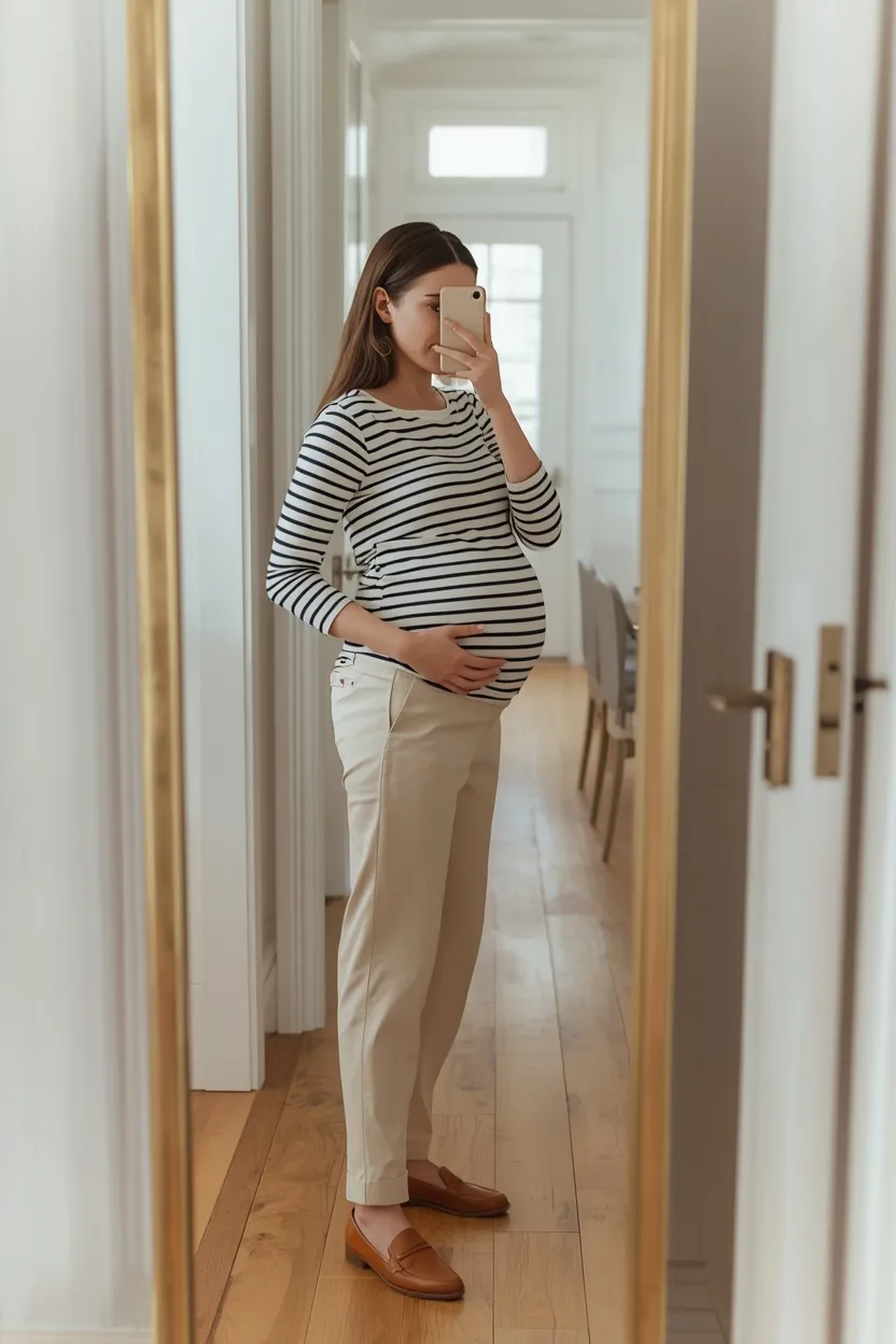 Straight-Leg Chinos & Striped Breton Top