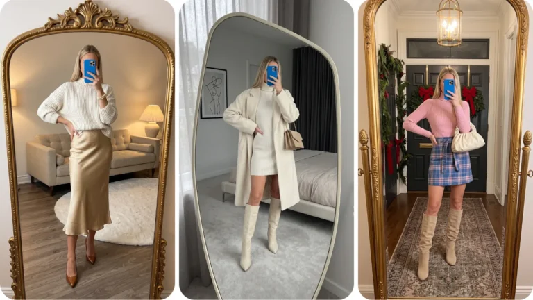 christmas outfit and nail ideas