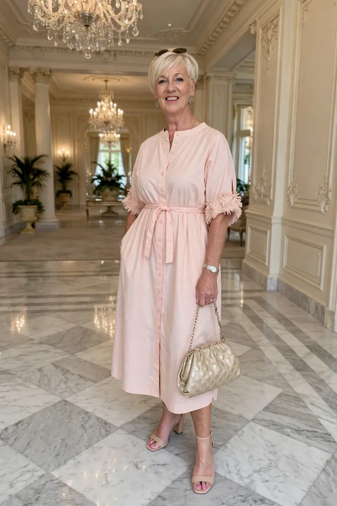 pale-peach-midi-dress-with-detailed-sleeves