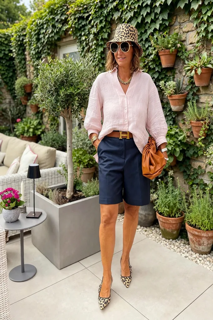 pale-pink-shirt-with-navy-tailored-shorts