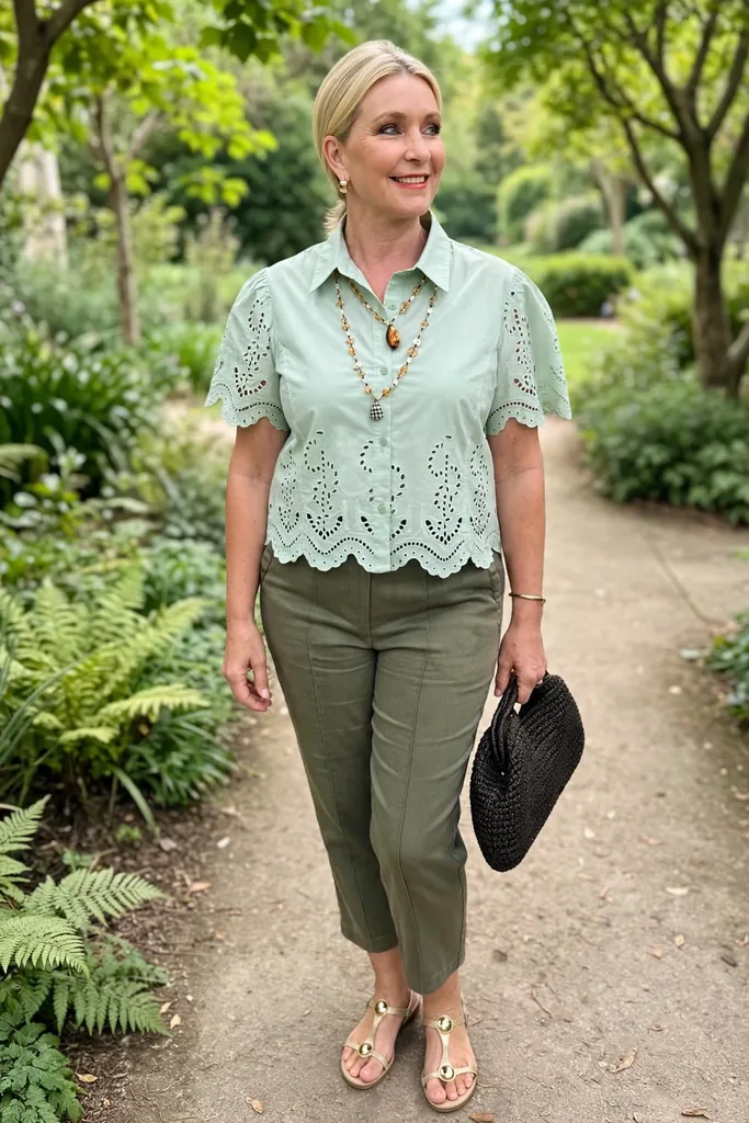 breezy-eyelet-shirt-with-warm-trousers