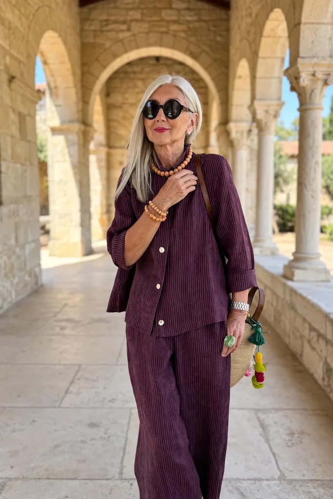 plum-pinstripe-set-with-apricot-jewelry