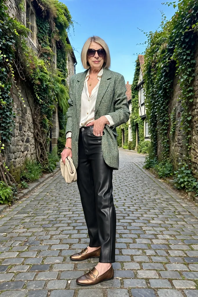 a-pine-check-blazer-with-black-leather-trousers