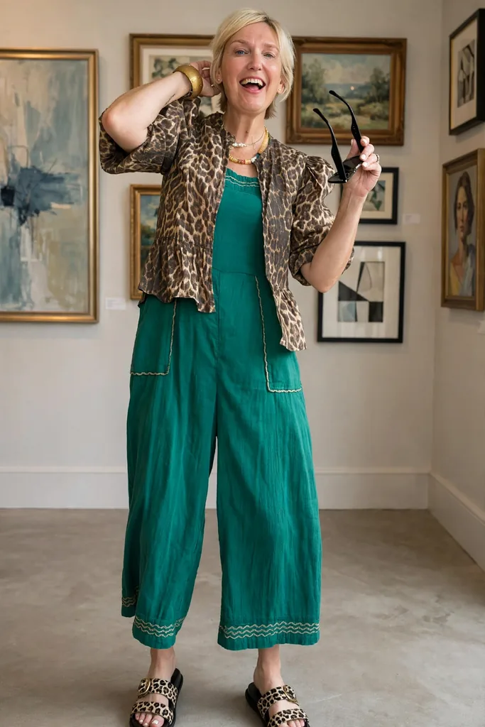 emerald-jumpsuit-under-a-leopard-jacket