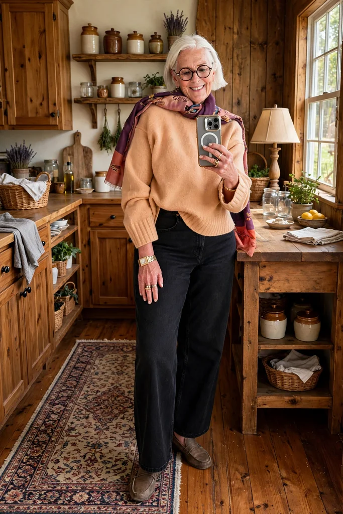 soft-apricot-knit-with-black-wide-leg-jeans