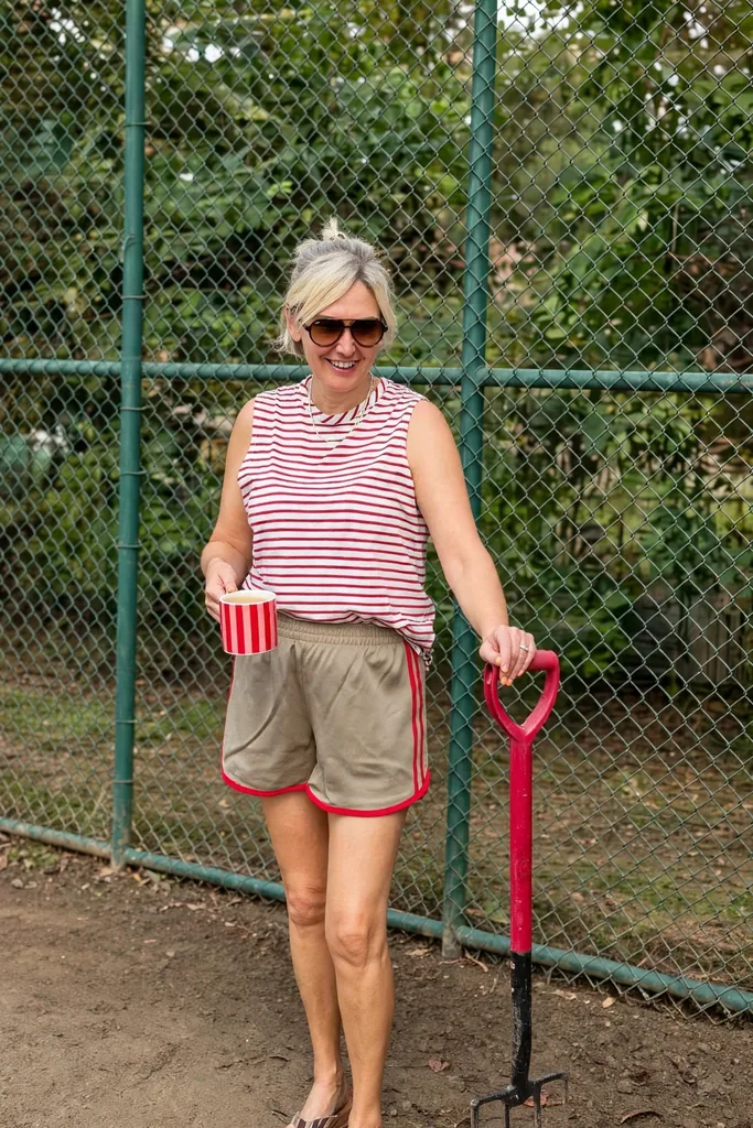 classic-striped-tank-with-athletic-shorts