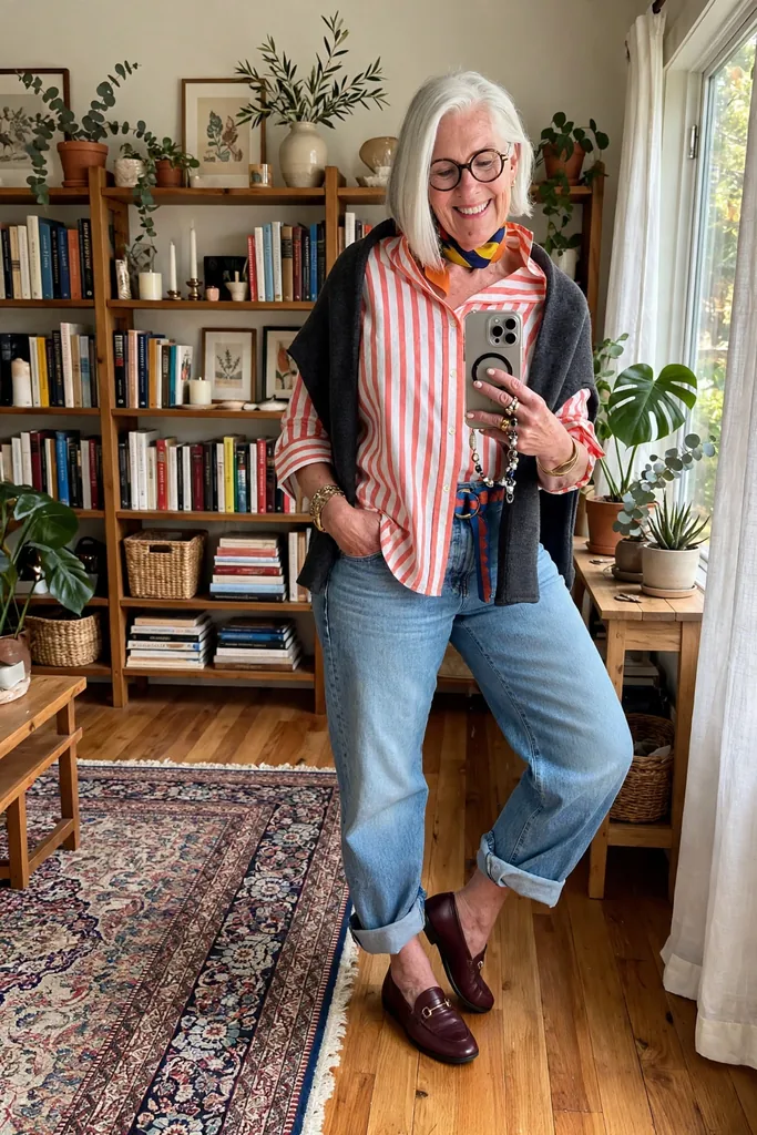 coral-and-white-striped-shirt-with-relaxed-medium-wash-jeans