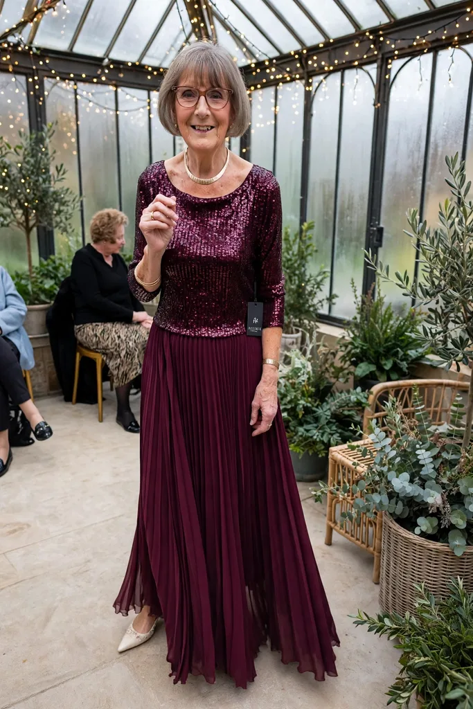 wine-sequins-with-a-pleated-maxi-skirt