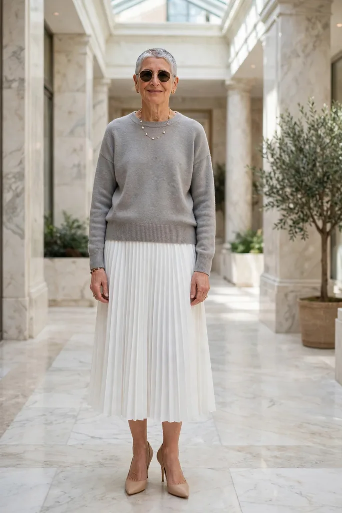 dove-gray-knit-with-a-pearl-midi-skirt
