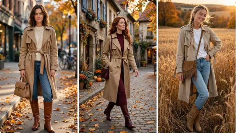 16 Chic Trench Coat Boot Combinations for Fall That Look Polished