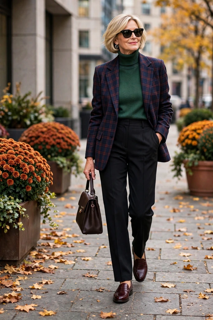 Burgundy Knit with Charcoal Trousers