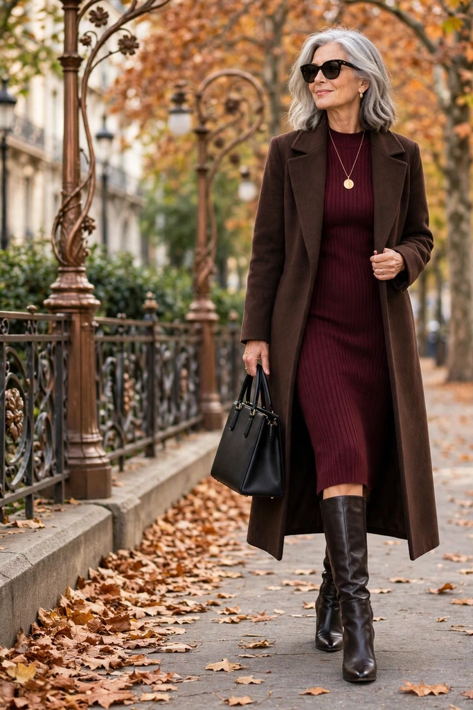 Forest Green Ribbed Knit Dress