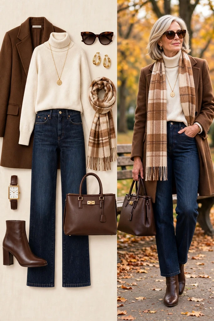 Camel Layers with Dark Denim