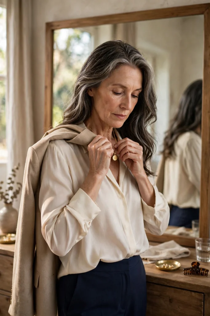 Let Shoes, Jewelry, and Layers Set the Dinner Dress Code